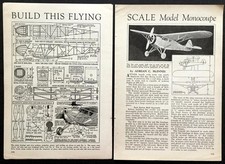 1932 Warner rubber-powered Monocoupe Free Flight HowTo build PLANS 5' wingspan