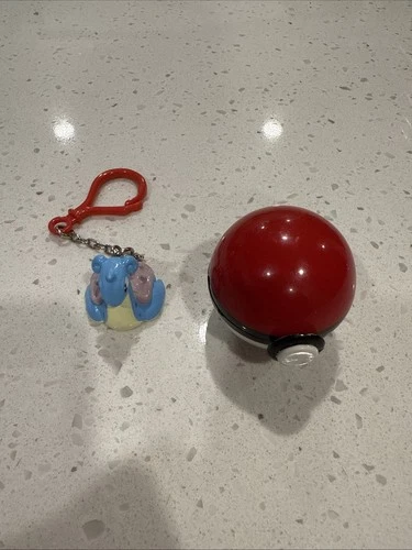 Vintage Pokemon Lapras Figure Catch + Release Pokeball Keychain 1999 B.F.I Toy