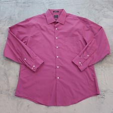 Arrow Shirt Mens Size 18 Purple Long Sleeve Button Up Cotton Blend Fitted
