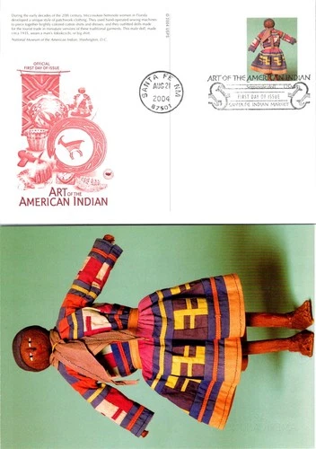 S08-0319, AMERICAN INDIAN ART, SEMINOLE DOLL, PCSPOSTAL CARD FDC