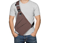 OVECAT Zaino unisex antifurto impermeabile tracolla borsa marrone