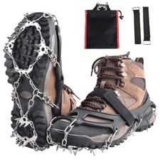 TRIWONDER Crampons Ice Cleats for Boots  Shoes, Snow Grips, Anti-Slip,24 spikes