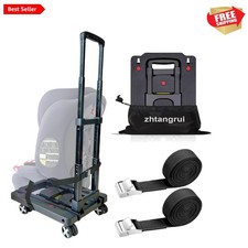 Compact Folding Car Seat Carrier with Wheels Perfect for Airport Use, Black