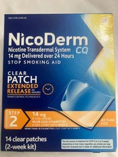 NicoDerm CQ Step 2 Clear Patches, 14mg - 14 Count