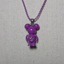 Disney Minnie Mouse Purple Figurine Pendant Necklace Crown Mickey Jeweled Accent