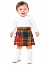 Handmade Scottish Buchanan Ancient Baby Tartan Kilt  Highland Plaid Skirt Kids