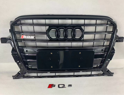 For Audi Black Q5 SQ5 2013-2017 SQ5 Style Ring Strip Front bumpe Grille Radiator