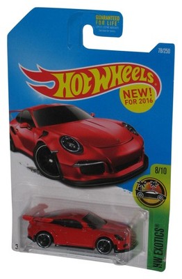 Hot Wheels HW Exotics 8/10 (2016) Rote Porsche 911 GT3 RS Spielzeugauto 78/250