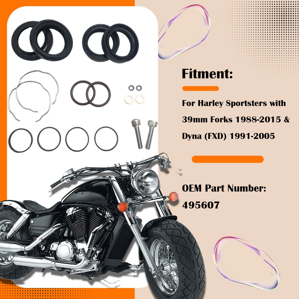Комплект для восстановления уплотнений вилки 39 мм для Harley-Davidson Sportster 883 1200 1988-2015 - Изображение 3 из 4
