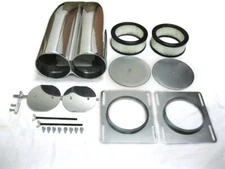 Polished Aluminum Smooth Top Shotgun Intake Hood Scoop with Element & Hardware