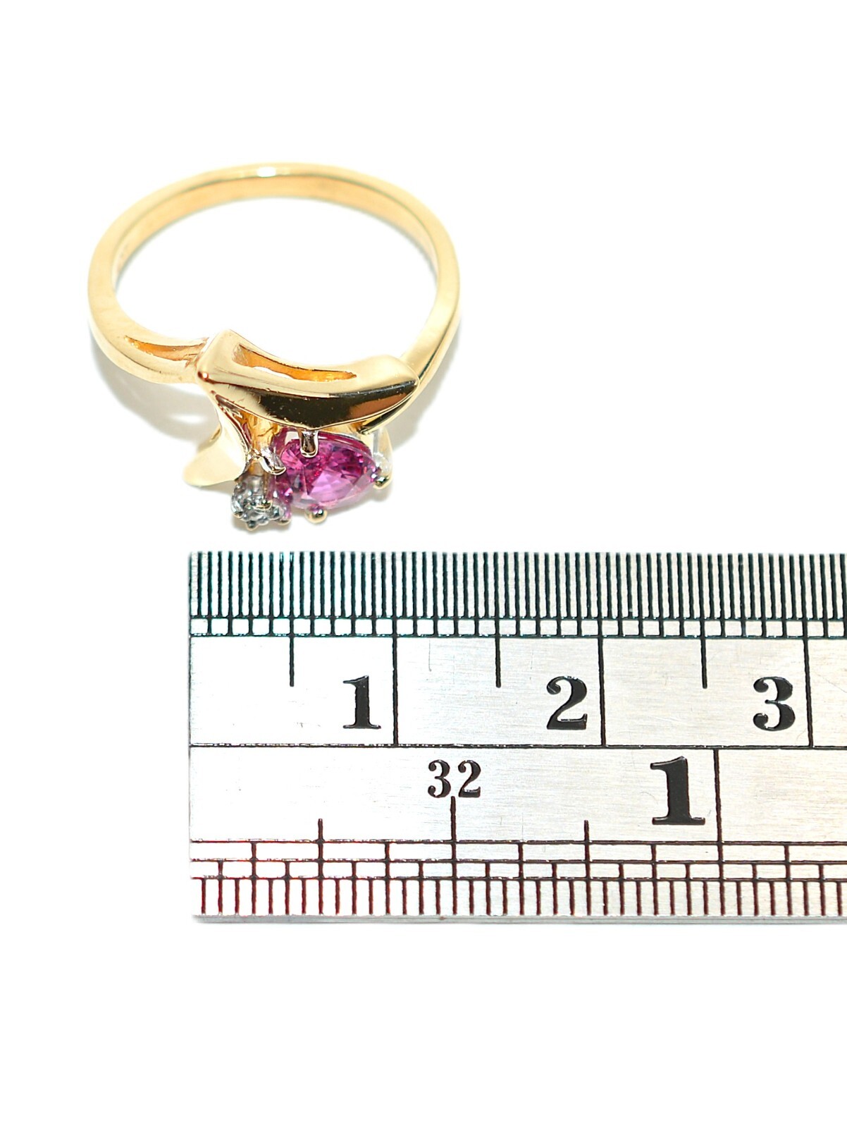 Natural Ruby & Diamond Ring 14K Solid Gold .69tcw… - image 10