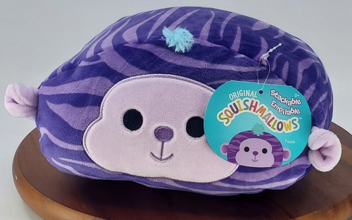 Squishmallows 8" Tazik Scimmia peluche impilabile viola morbido a righe - Foto 2 di 7