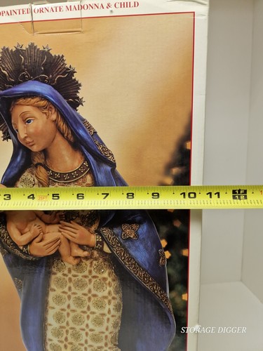 VTG Dillards Trimmings Handpainted Ornate Madonna & Child Figurine 19" Christmas - Picture 11 of 12