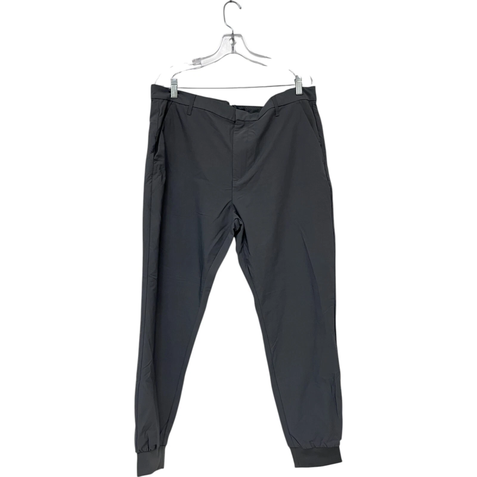 Zachary Prell Jogger Pants Men 38 Gray Nylon Spandex Flat Front Slash Pocket NWT