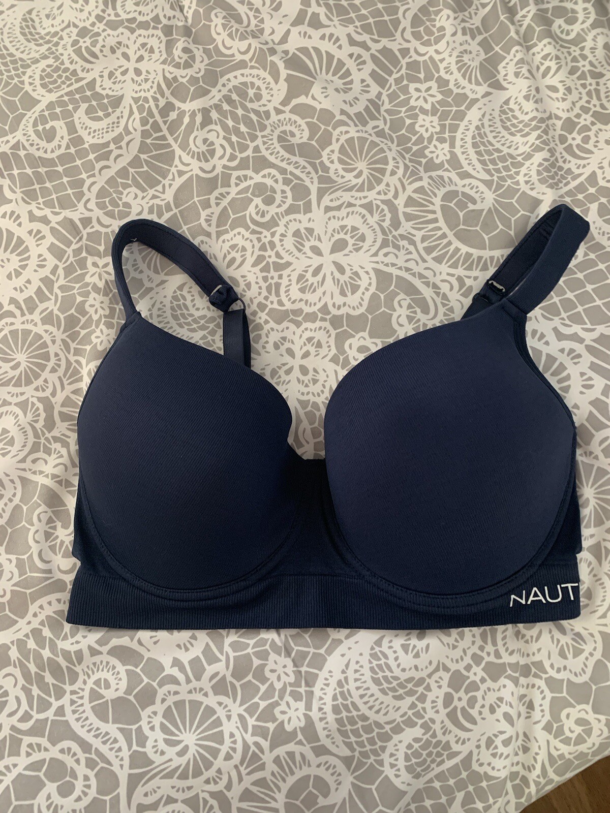 Nautica Navy Blue Full Coverage Padded Bra Size 38DD NWOT eBay