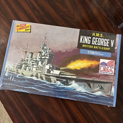 Lindberg Model HMS King George V British Battleship 1/750 Ship Model Kit NEW 