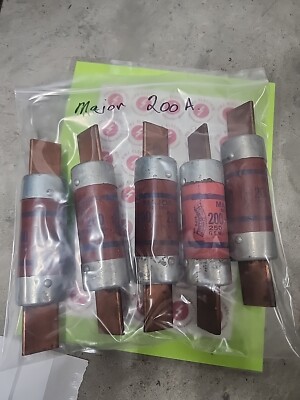 MAJOR 200A 250V ONE TIME FUSES LOT OF 5