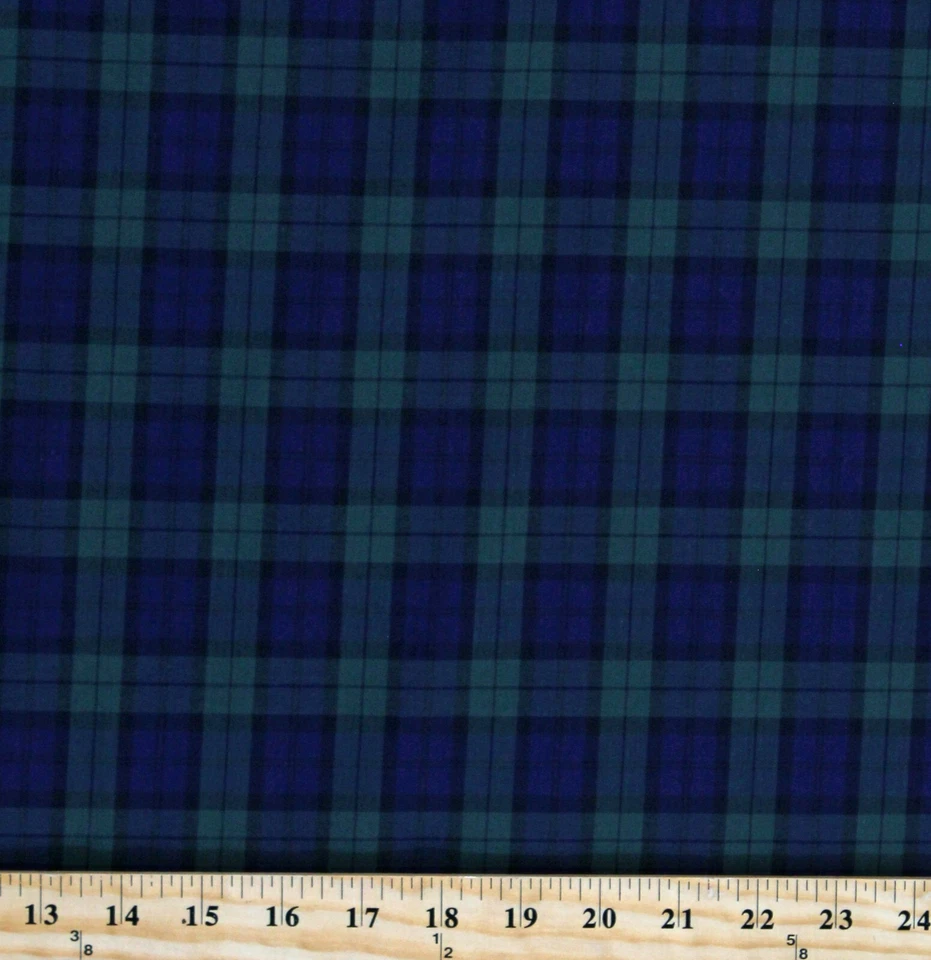 ROBERT KAUFMAN Cotton Sevenberry Classic Plaids Green Blue Fabric Print by the Yard D144.03