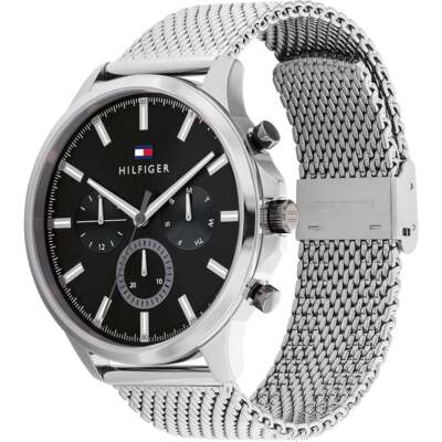 Herrenuhr TOMMY HILFIGER RYDER 1710498 Multifunktion Edelstahl Mesh Schwarz