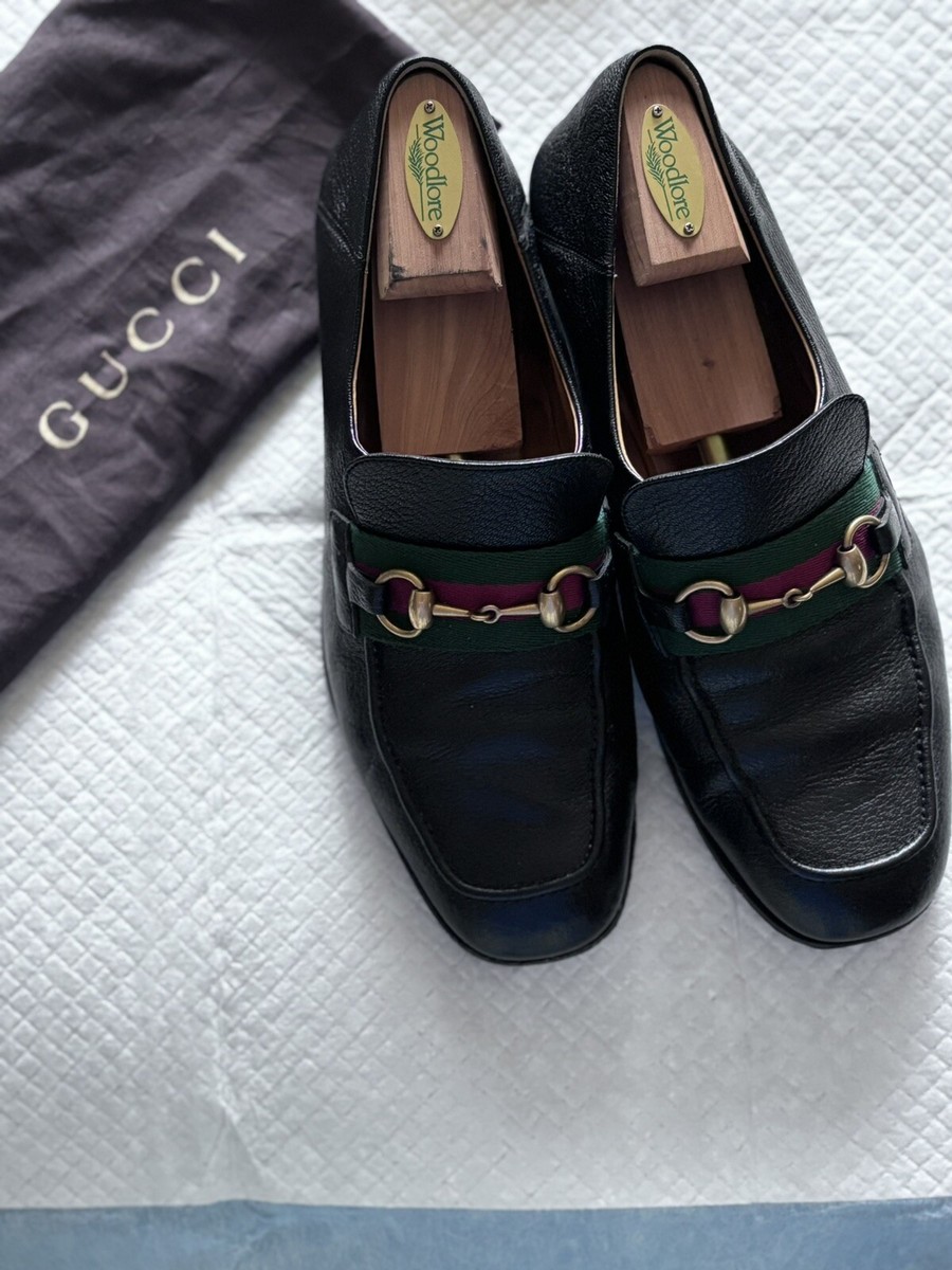 Gucci Dress Shoes Leather Oxford Green/Red Stripe Gucci | Shoes | Gucci Black Leather Red And Green Trim Dress  main image 4