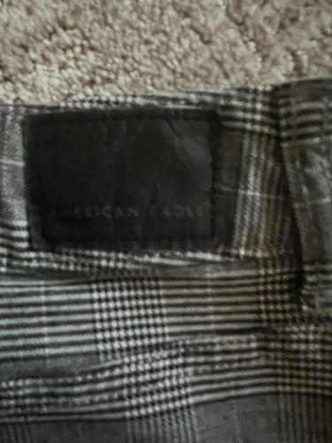 American Eagle Hi-Rise Mini Super Stretch Plaid Skirt Black White Size 14 - Picture 10 of 10
