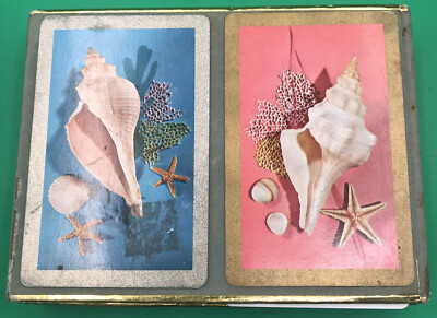 Vintage Congress Double Deck Playing Cards With Original Box, Sea Life Theme