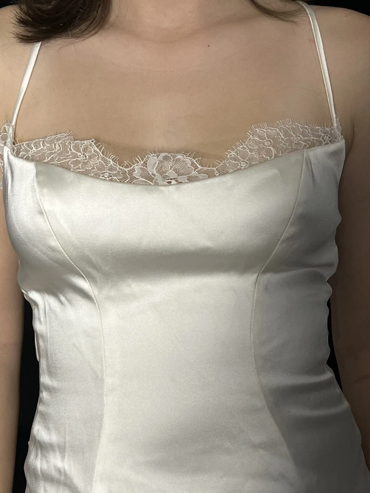 Impresionante Vestido de Boda Inés Di Santo 100% Seda Elegante Nuevo Con Etiquetas Foto 2 de 4