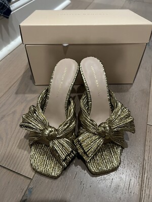 Loeffler Randall Claudia Heel/ Platform Sandal Gold/Oro Size 7