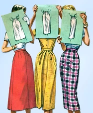 1950s Vintage McCalls Sewing Pattern 4167 Uncut Misses Instant Skirt Sz 25 Waist