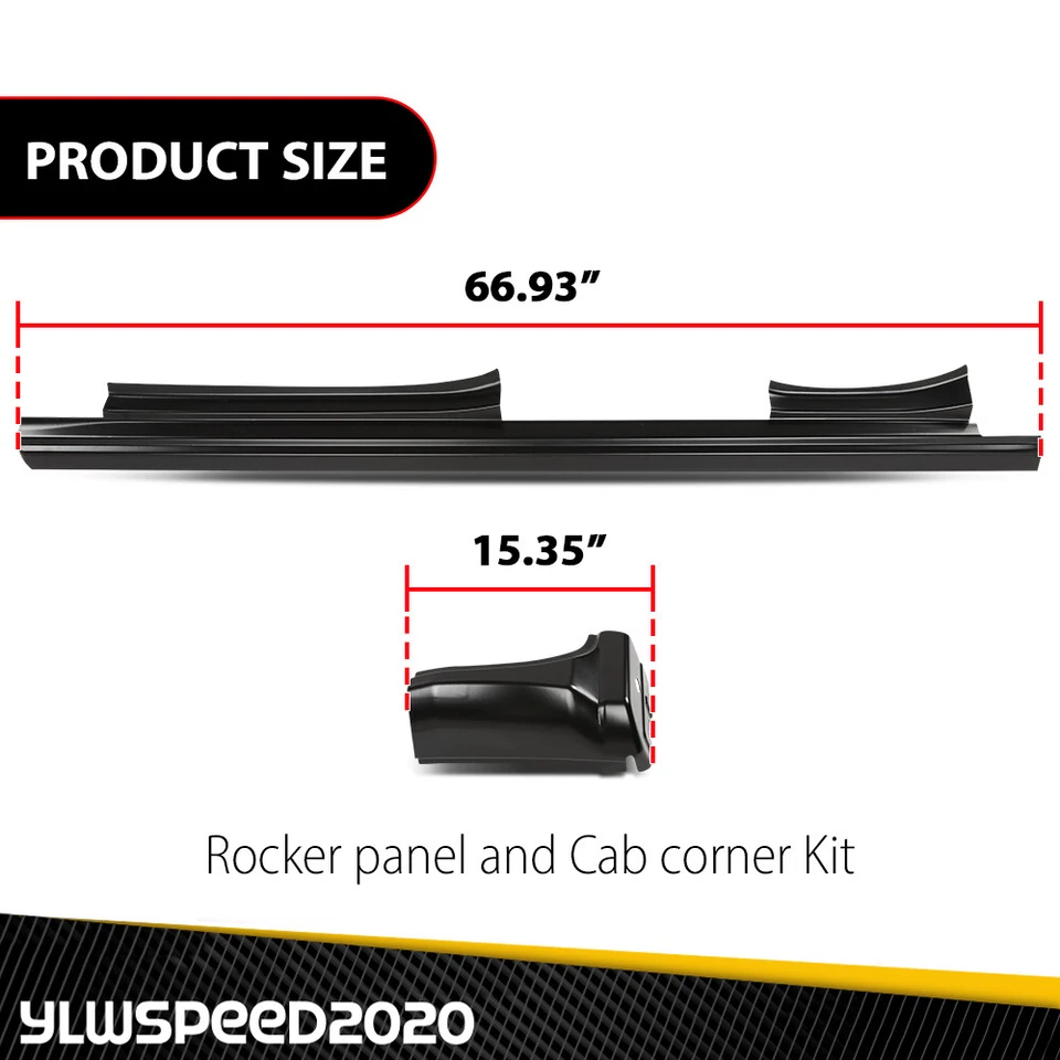Fit For 14-18 Chevy Silverado GMC Sierra Double Cab Rocker Panels & Cab Corners Foto 3 de 4
