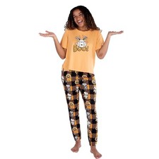 Munki Womens Snoopy Peanuts Halloween Pajamas Set Pants t Shirt Pumpkin S M L