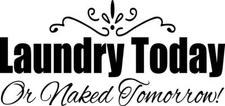 Laundry Today Or Naked Tomorrow VINYL WALL DECAL STICKER LAUNDRY ROOM LETTERING