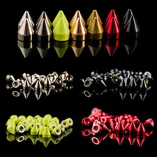 7 9mm Brass Punk Cone Spikes Rivet Studs Screw Back for Clothing Jacket Leather