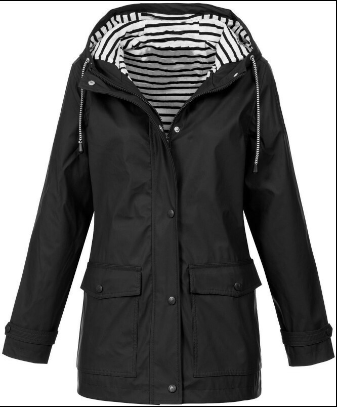 Plus Size Womens Waterproof Jacket Ladies Hooded Wind Rain Mac Raincoat Outdoor eBay