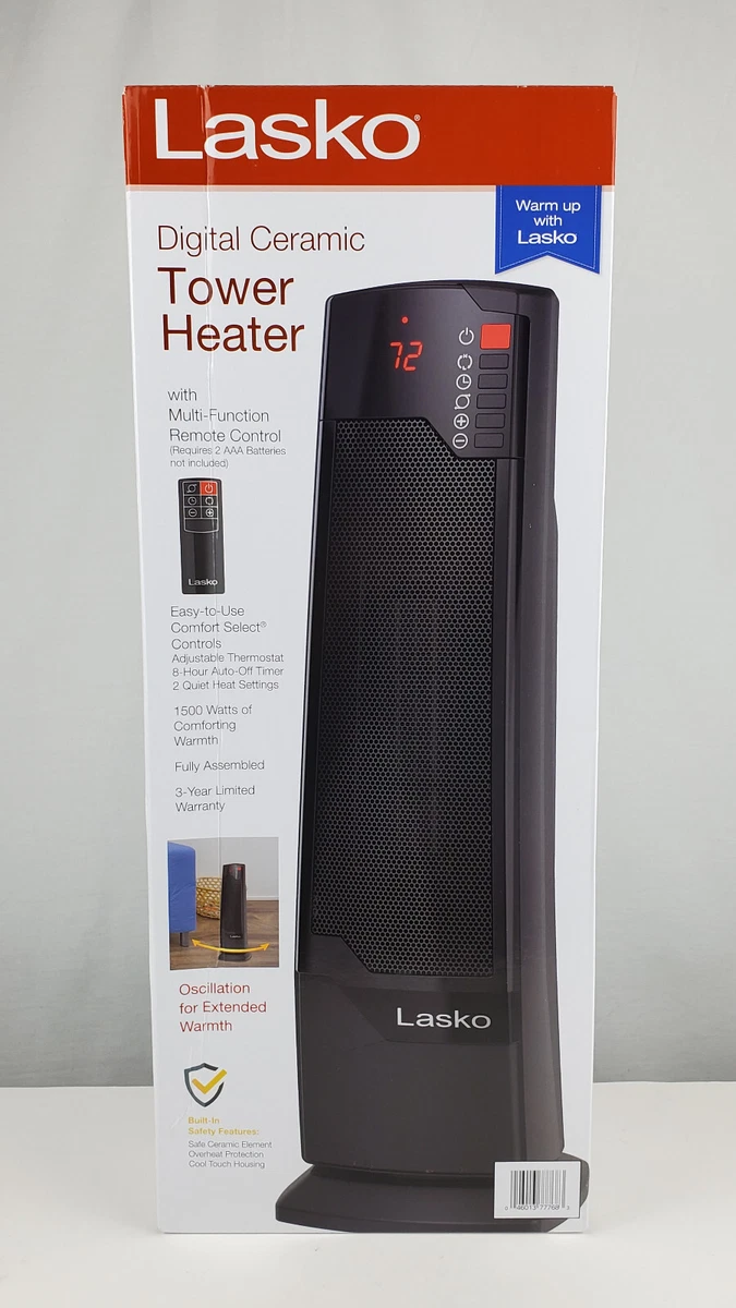 Lasko 1500W Ceramic Tower Space Heater with Remote CT22835
