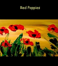 RED POPPIES   Pop Art  Landscape Cityscape Abstract Original Painting wdw