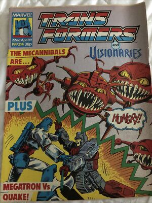 The TRANSFORMERS & VISIONARIES Comic - No 214 - Date 22/04/1989 - Marvel Comics