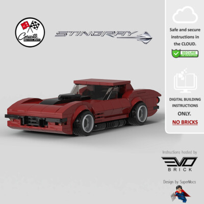 Digitale Bauanleitung: Corvette Stingray C2 Cabrio dunkelrot (MOC-00044)