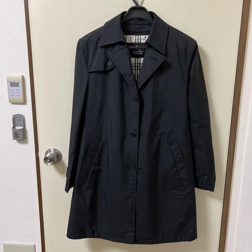 Trench coat nero BURBERRY BLACK LABEL con fodera a quadri #EB ZGA
