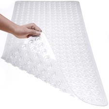 Bath Mat for Tub  Shower, Non Slip Soft Bathmat with Suction Cups  Drain Ho...