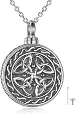 Celtic Knot Urn Necklace for Ashes Sterling Silver Cremation Keepsake Jewelry