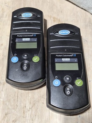 Hach Pocket Colorimeter II Portable Water Tester Lot of 2   528 nm   Powers On