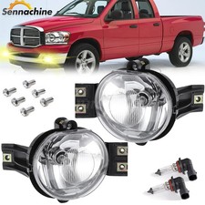 Front Fog Light Set For 2002-2008 Dodge Ram 1500 2003-2009 Ram 2500 With Bulb
