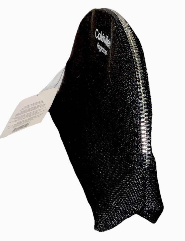 Bolso de mano Calvin Klein negro para artículos de tocador maquillaje fragancia lona cremallera etiquetas nuevas Foto 2 de 4
