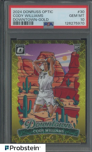 2024 Donruss Optic Downtown Gold #30 Cody Williams RC Rookie 3/10 PSA 10