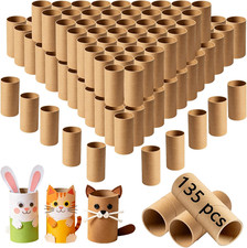 135 Pcs Cardboard Tubes for Craft, Brown Thick and Sturdy Toilet Paper Rolls for