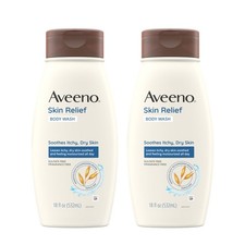 Aveeno Skin Relief Fragrance-Free Body Wash with Triple Oat Formula, 2 Pack