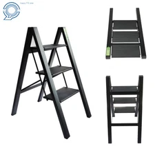 3 Step Ladder Folding Step Stool 330lb w/ Wide Anti-Slip Pedal Aluminum