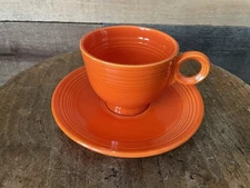 Vintage Fiestaware Orange Coffee/Tea Cup & Saucer Set