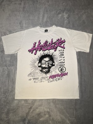 Hellstar Graphic T-shirt Men s Size XL  Sounds Like Heaven  White & Pink Good